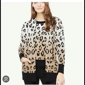 Animal print cardigan sweater
